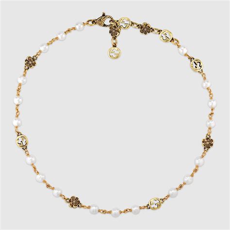 gucci mother of pearl necklace|gucci gold chain necklaces.